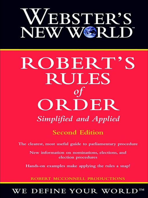 Title details for Webster's New World Robert's Rules of Order Simplified and Applied by Robert McConnell Productions - Available